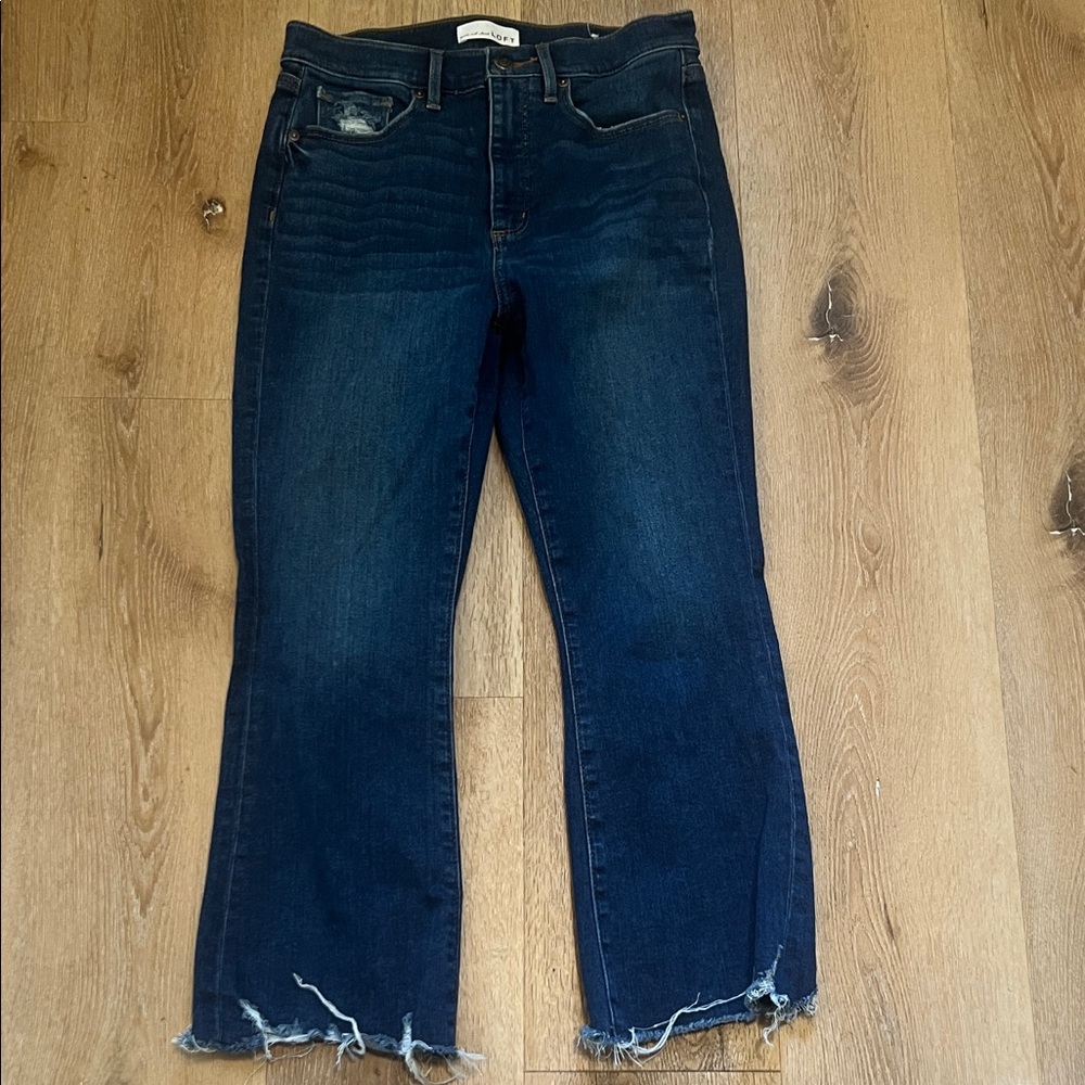 Women's Loft The Kick Crop 8 Blue Jeans
